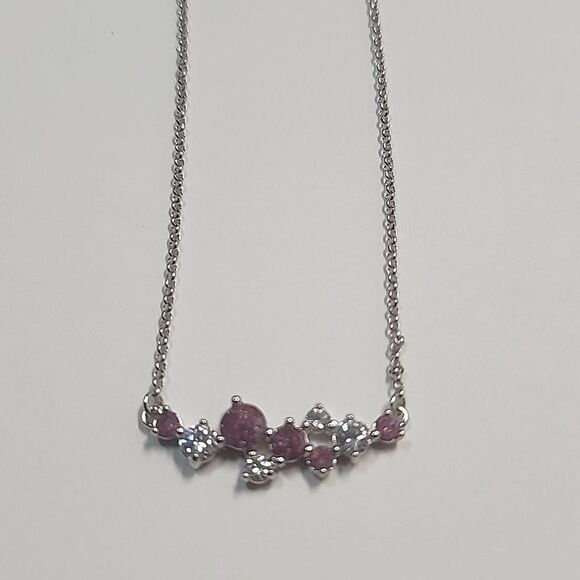 Bomb Party Necklace RBP5692 Bold and Brilliant Rose Quartz Cubic Zirconia - Picture 2 of 3